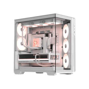 FORMULA V-LINE PC Casing Crystal Z7 PA With 5 Fan ARGB E-ATX - White