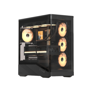 FORMULA V-LINE PC Casing Crystal U9 PA With 4 Fan ARGB E-ATX - Black