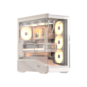 FORMULA V-LINE PC Casing Crystal U9 PA With 4 Fan ARGB E-ATX - White