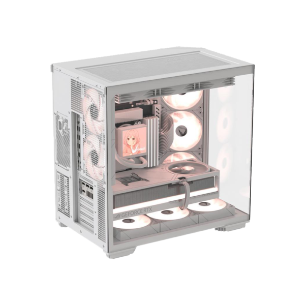 FORMULA 3 FORMULA V-LINE PC Casing Crystal Z7 PA With 5 Fan ARGB E-ATX - White