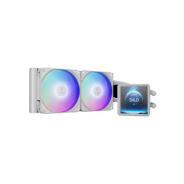GAMDIAS CPU Liquid Cooler Aura GL240 LCD AGRB – White