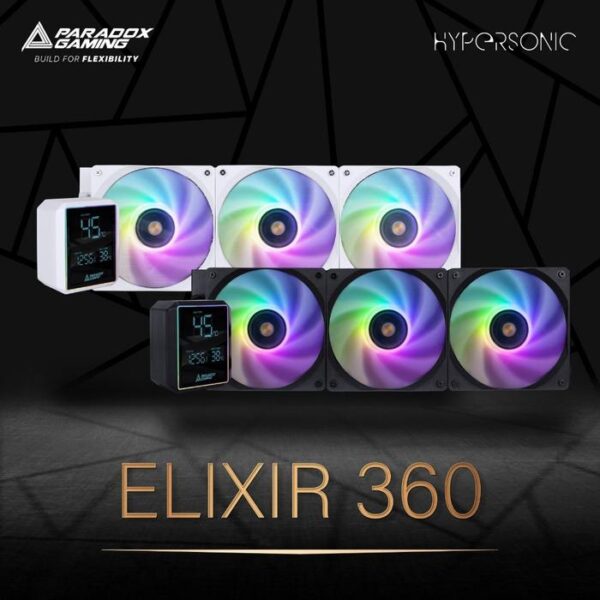 hypersonic ELIXIR 360 2 PARADOX GAMING CPU Liquid Cooler Elixir 360 LCD ARGB - White