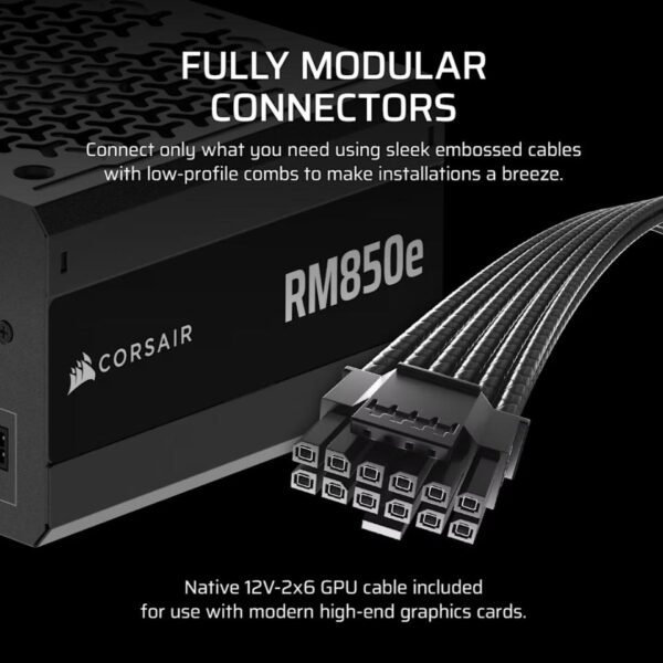 CORSAIR Power Supply RM850e 850W 80+ Gold Full Modular ATX 3.1