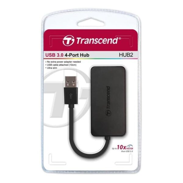 TRANSCEND USB Hub HUB2 4 Port USB 3.0 TS-HUB2K