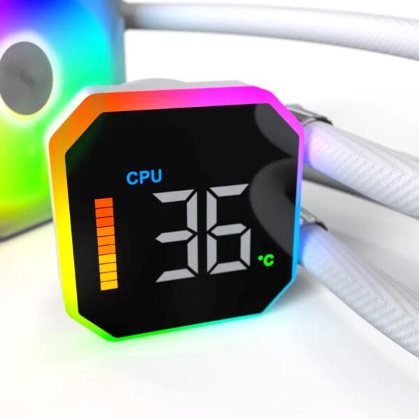 MONTECH CPU Cooler HyperFlow Digital 240 ARGB AIO - White