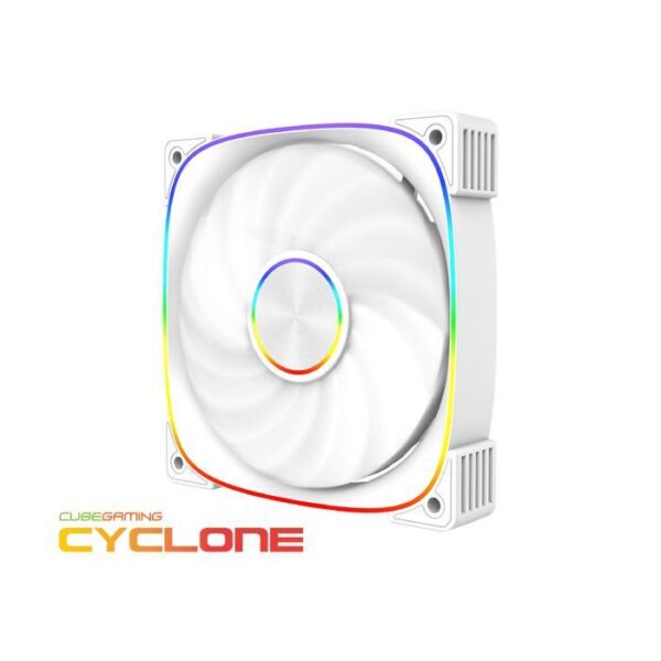 CUBE GAMING Fan Casing Cyclone Reverse PWM ARGB - White