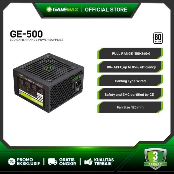 GAMEMAX Power Supply GE-500 500W