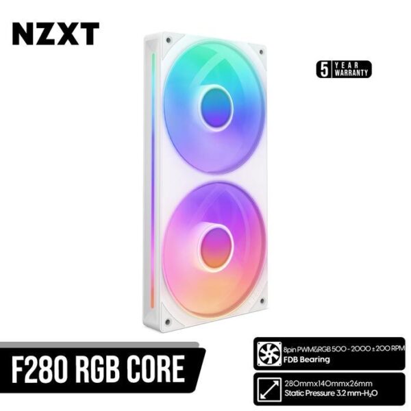NZXT Fan Casing F280 RGB Core Single Frame - White