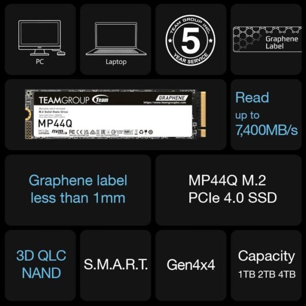 TEAM SSD NVME MP44Q 2TB - Gen 4