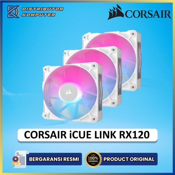 CORSAIR Fan Casing iCUE Link RX120 RGB PWM 120mm 3 Pack Starter Kit - White