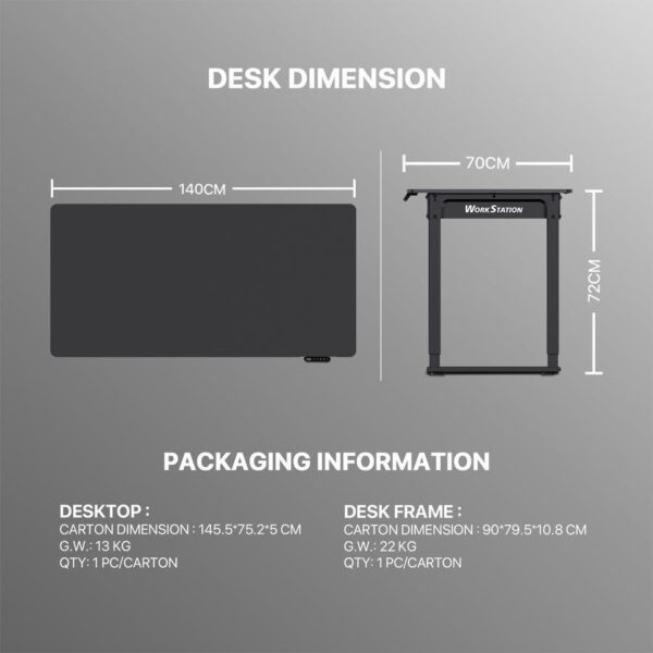 FANTECH Desk Workstation WS514 Electric Adjustable Standing Dual Motor