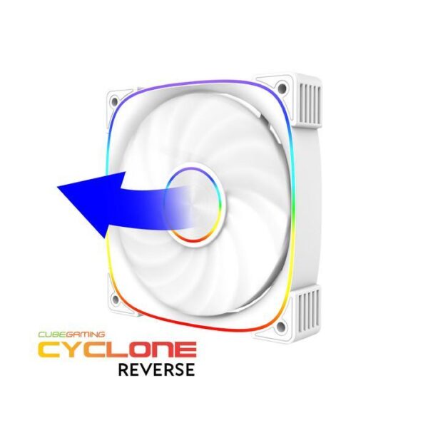 CUBE GAMING Fan Casing Cyclone Reverse PWM ARGB - White