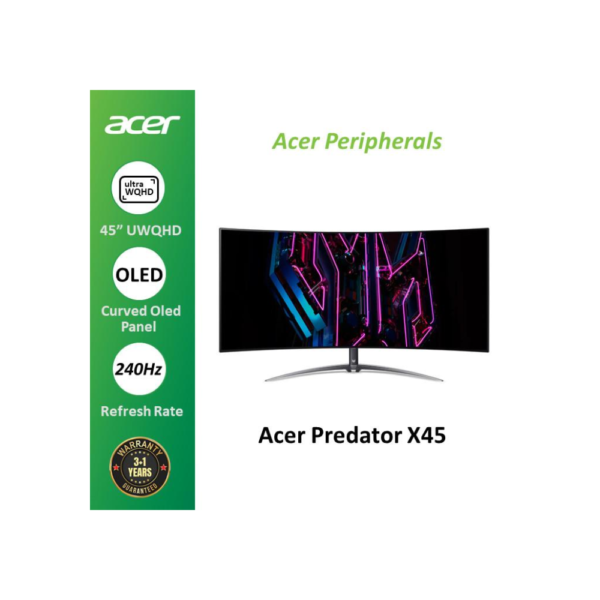 acer-monitor-predator-x45-45-inch-curved-oled-uwqhd-240hz ACER Monitor Predator X45 45 Inch Curved OLED UWQHD 240Hz