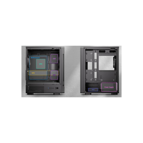 ANTEC Casing VX300M ARGB Mini Tower M-ATX Mesh Tempered Glass