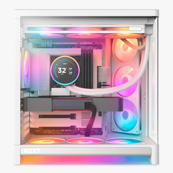 NZXT Casing H6 RGB+ Compact Dual Chamber Mid Tower - White
