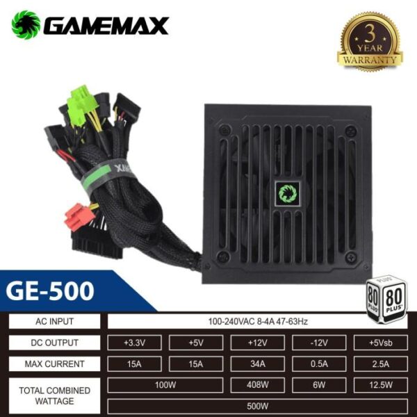 GAMEMAX Power Supply GE-500 500W