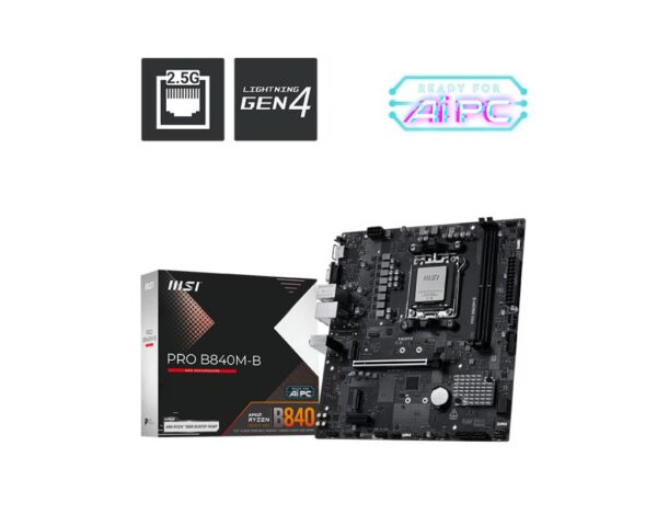 MSI Motherboard PRO B840M-B mATX - Socket AM5 DDR5
