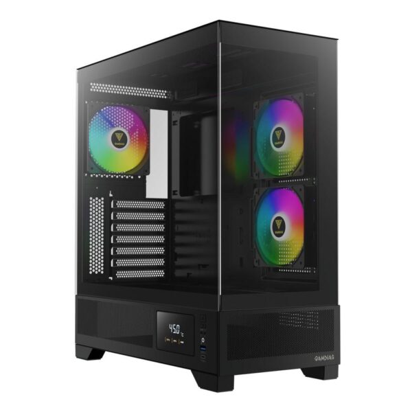 GAMDIAS Casing Atlas M1 ARGB 3 Fan ARGB Digital Display - Black