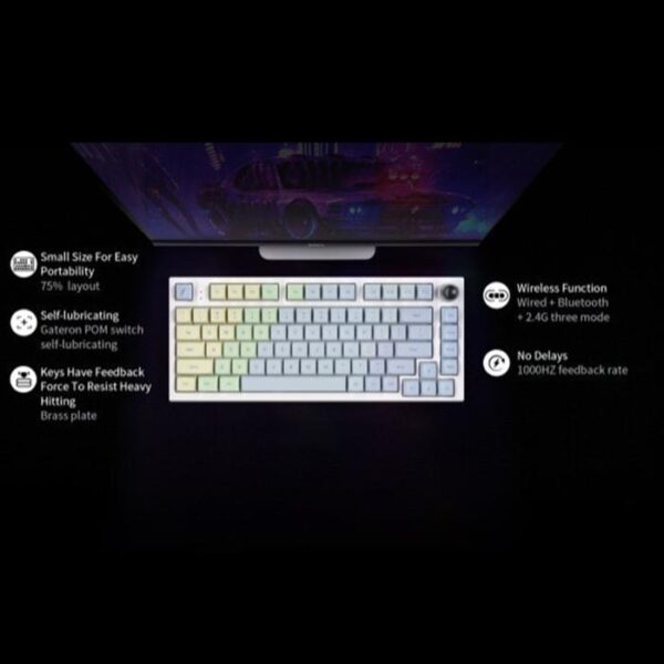 1STPLAYER Keyboard The One-Gi80 Wireless Mechanical White Switch
