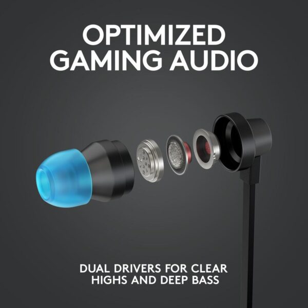 LOGITECH Earphone G333 In-Ear Gaming Type-C Adapter - Black