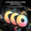 CORSAIR Fan Casing RS120-R ARGB PWM Reverse 120mm Triple Pack - Black