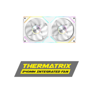 cube-gaming-fan-casing-thermatrix-240mm-reverse-single-frame CUBE GAMING Fan Casing Thermatrix 240mm Reverse Single Frame Dual PWM ARGB - White