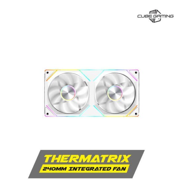 CUBE GAMING Fan Casing Thermatrix 240mm Reverse Single Frame Dual PWM ARGB - White