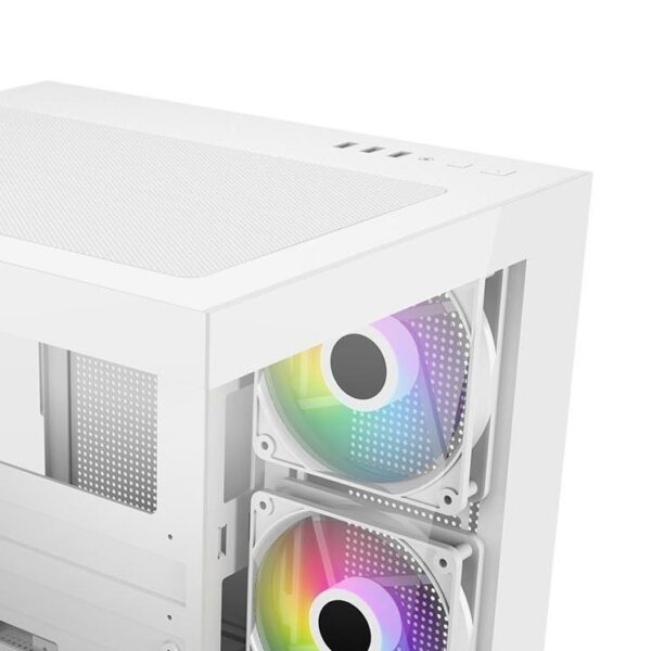 FSP Casing S140 M-ATX Dual Glass Panel - White