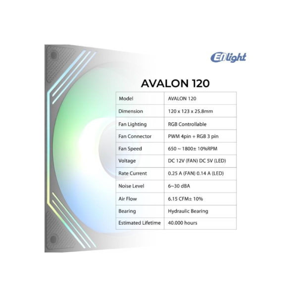 enlight-fan-casing-avalon-argb-120mm-3-in-1-remote ENLIGHT Fan Casing Avalon ARGB 120mm 3 in 1 + Remote