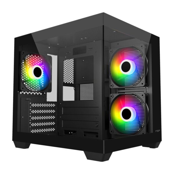 FSP Casing S140 M-ATX Dual Glass Panel - Black