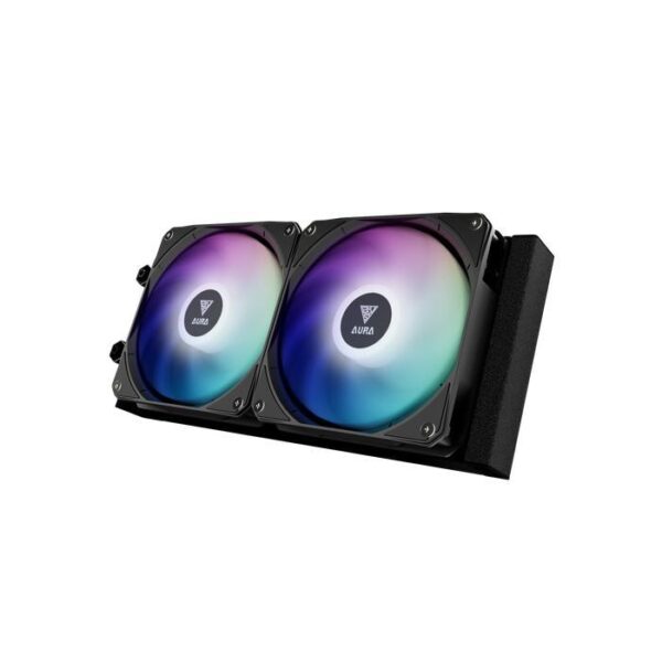 GAMDIAS CPU Cooler Aura GL240 LCD ARGB AIO 240mm - Black
