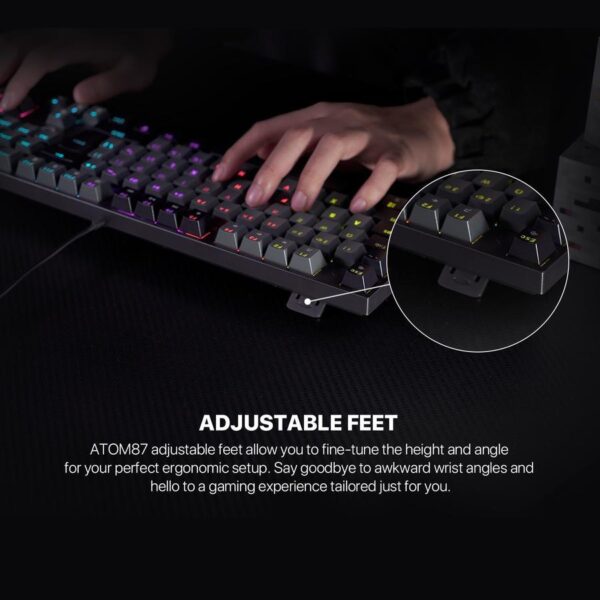 FANTECH Keyboard Atom87 MK876 V2 Sumi Edition RGB Mechanical TKL - Black