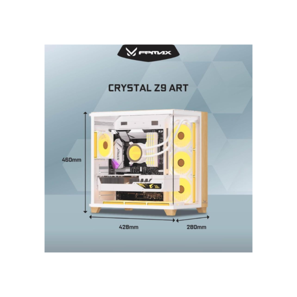 FPMAX Casing Crystal Z9 Art ATX - White Wood