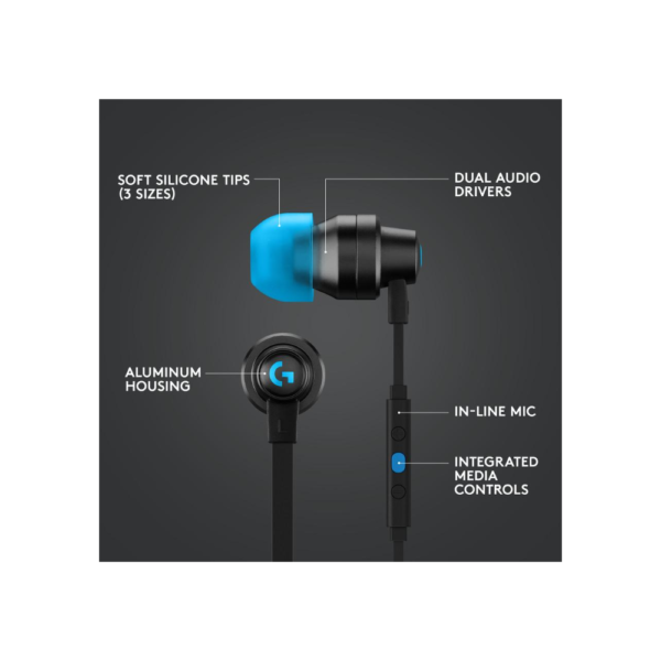 LOGITECH Earphone G333 In-Ear Gaming Type-C Adapter - Black
