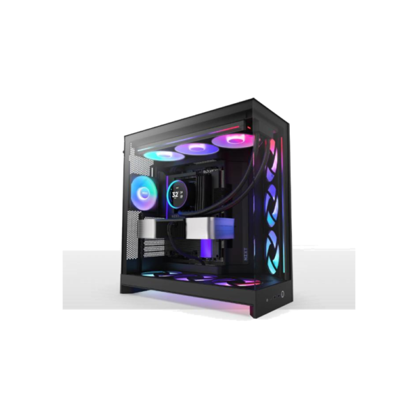 NZXT Casing H9 Flow RGB+ Dual Chamber Mid Tower ATX Control Hub - Black