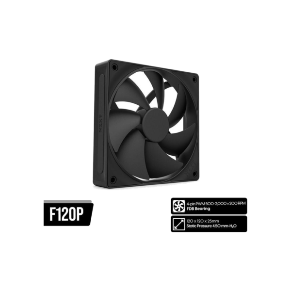 nzxt-fan-casing-f120p-static-pressure-pwm-120mm-black NZXT Fan Casing F120P Static Pressure PWM 120mm - Black