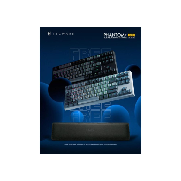 TECWARE Keyboard Phantom Elite 87 RGB Mechanical - Black